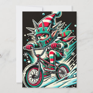 Festiva Tarjeta de Navidades de Guay Dirt Bike Elf para ni