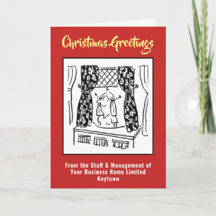 Festiva Tarjeta de Navidades de Haberdashery o Amueblado