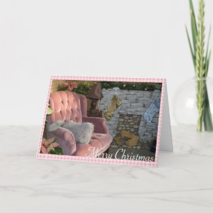 Festiva Tarjeta de Navidades de habitación de vacaciones d