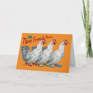 Festiva Tarjeta de Navidades de Hens Francesa