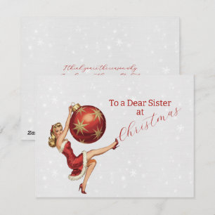 Festiva Tarjeta de Navidades de hermanas traviesas