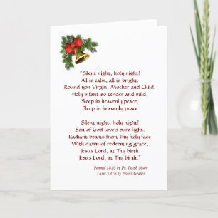 Festiva Tarjeta de Navidades de Himno de Noche Santa de la