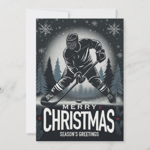 Festiva Tarjeta de Navidades de hockey de saludos de tempo
