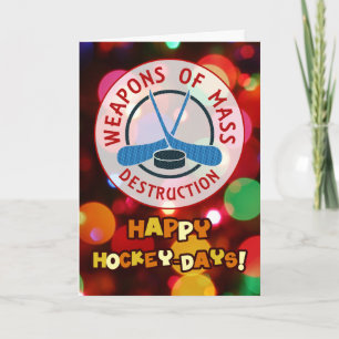 Festiva Tarjeta de Navidades de hockey sobre armas de hock