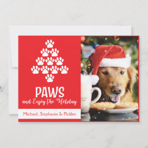 Festiva Tarjeta de Navidades de Holiday Dog Paws