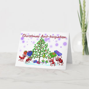 Festiva tarjeta de Navidades de hormigas