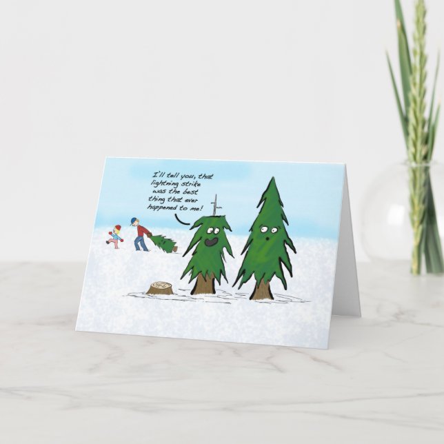 Festiva Tarjeta de Navidades de huelga de iluminación (Anverso)