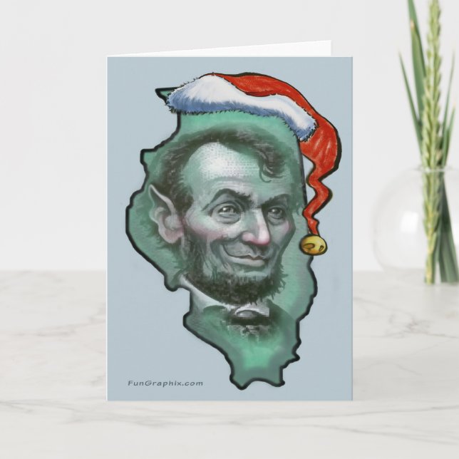 Festiva Tarjeta de Navidades de Illinois (Anverso)