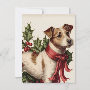 Festiva Tarjeta de Navidades de ilustracion vintage de per
