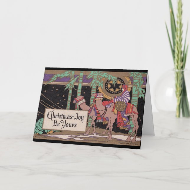 Festiva Tarjeta de Navidades de impresiones Art Deco (Anverso)