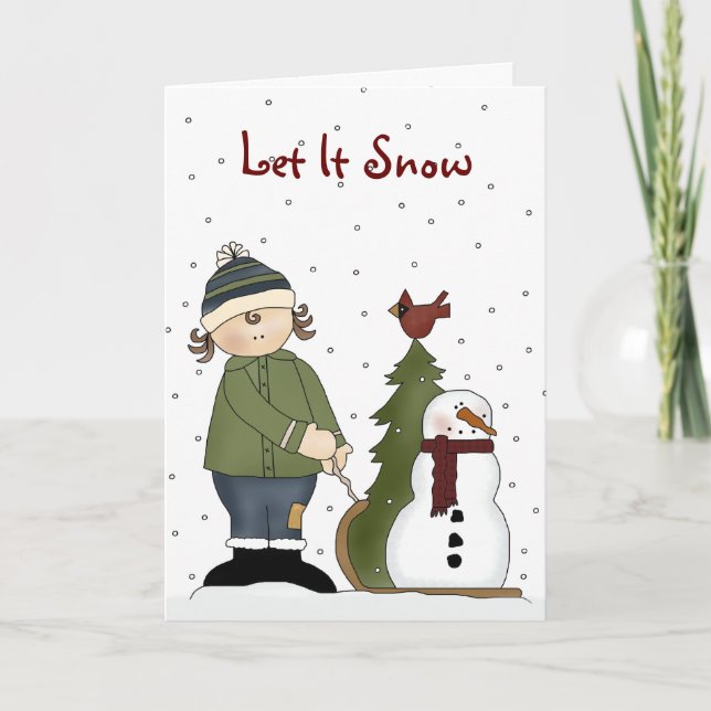 Festiva Tarjeta de Navidades de Invierno del País (Anverso)