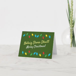 Festiva Tarjeta de Navidades de Irlanda en idioma irlandés