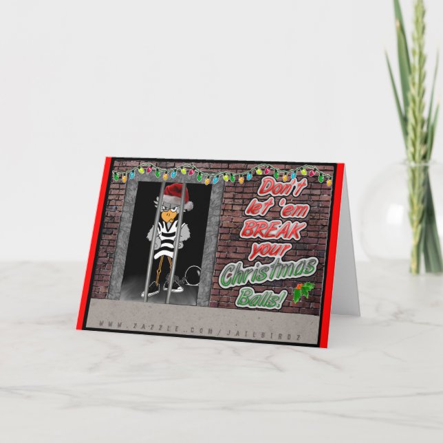 Festiva Tarjeta de Navidades de Jailbird (Anverso)