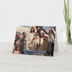 Festiva tarjeta de navidades de jesus christ