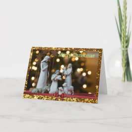 Festiva Tarjeta de Navidades de Jesús y Pastores Personali