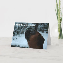 Festiva Tarjeta de Navidades de jolie de perro boxer