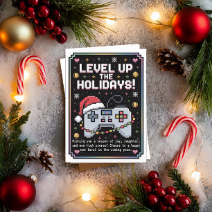 Festiva Tarjeta de Navidades de juego de colores de agua