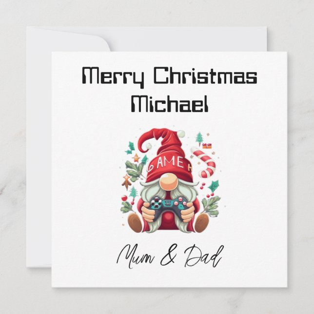 Festiva Tarjeta de Navidades de jugador personalizada (Anverso)