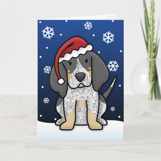 Festiva Tarjeta de Navidades de Kawaii Bluetick (Anverso)