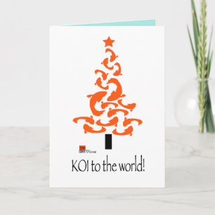 Festiva Tarjeta de Navidades de KOI (pescado) al mundo 202