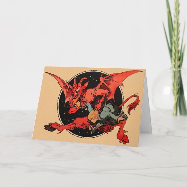 Festiva Tarjeta de Navidades de Krampus (Anverso)