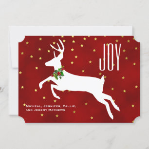 Festiva Tarjeta de Navidades de la Alegría del Deer Blanco