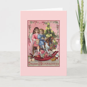 Festiva Tarjeta de Navidades de la Alemania victoriana Fro
