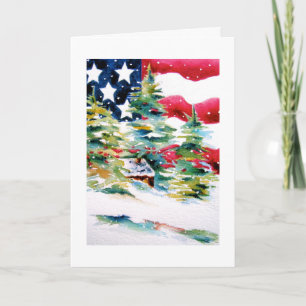 Festiva Tarjeta de Navidades de la bandera estadounidense