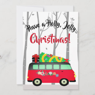 Festiva Tarjeta de Navidades de la camioneta de entrega de