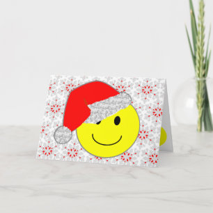 Festiva TARJETA de NAVIDADES de la CARA de bebé de santa