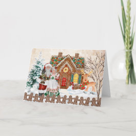 Festiva Tarjeta de Navidades de la casa Gingerbread