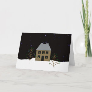 Festiva Tarjeta de Navidades de la Casa Primitiva