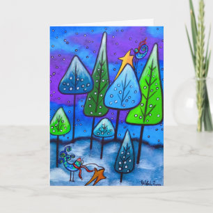 Festiva Tarjeta de Navidades de la celebración de invierno