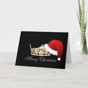 Festiva Tarjeta de Navidades de la Corona de Sombrero al e