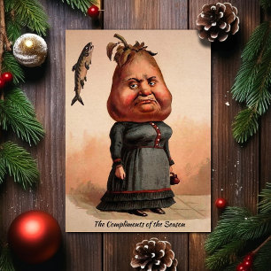 Festiva Tarjeta de Navidades de la dama de honor victorian