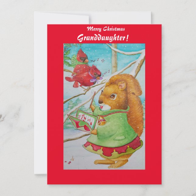 Festiva Tarjeta de Navidades de la dulce nieta (Anverso)