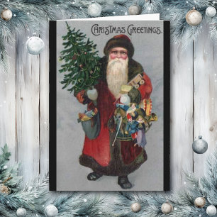 Festiva Tarjeta de Navidades de la era de Santa Claus en V