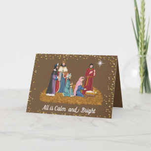 Festiva Tarjeta de Navidades de la escena del gerente reli