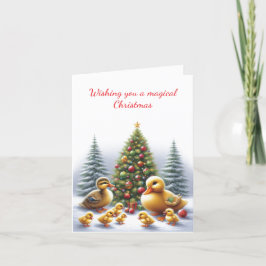 Festiva Tarjeta de Navidades de la familia Duck