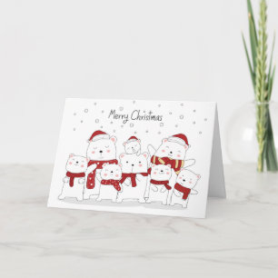 Festiva Tarjeta de Navidades de la familia Oso Polar