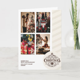 Festiva Tarjeta de Navidades de la familia Paige con perro