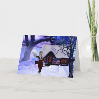 Festiva Tarjeta de Navidades de la Fantasía de Winter Wond