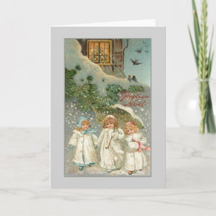 Festiva Tarjeta de Navidades de la francesa victoriana Joy
