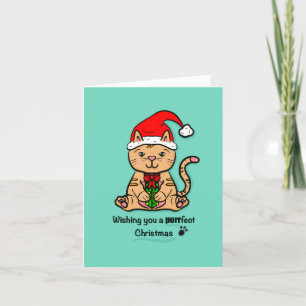 Festiva Tarjeta de Navidades de la función Cat Purfect