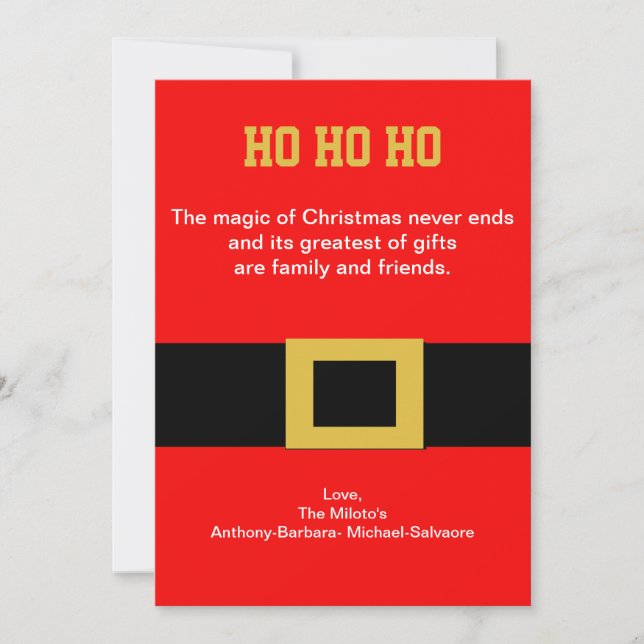 Festiva Tarjeta de Navidades de la hebilla del cinturón de (Anverso)