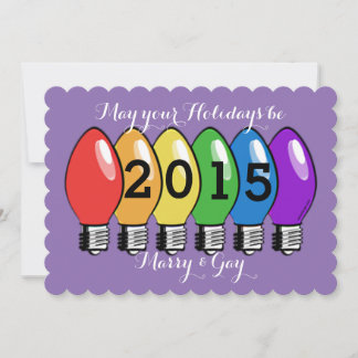 Festiva Tarjeta de Navidades de la lámpara marry & gay