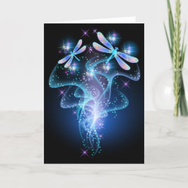 Festiva Tarjeta de Navidades de la libélula personalizada