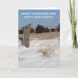 Festiva Tarjeta de Navidades de la Línea de la cerca de ni