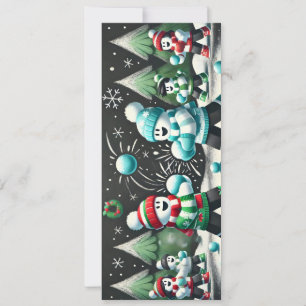 Festiva Tarjeta de Navidades de la lucha de bolas de nieve