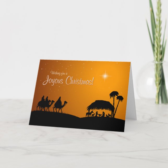 Festiva Tarjeta de Navidades de la Natividad (Anverso)